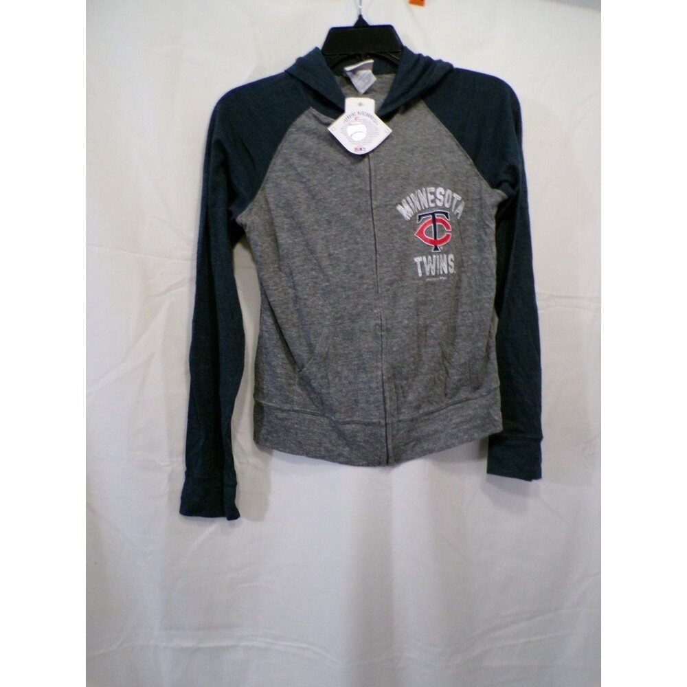 Campus Lifestyle Minnesota Twins Women's Full Zip Hoodie S Gray Navy